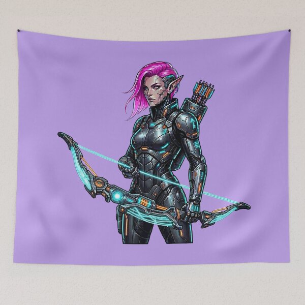 Item preview, Futuristic Cyberpunk Elf Ranger  designed and sold by Utopian-Magic.