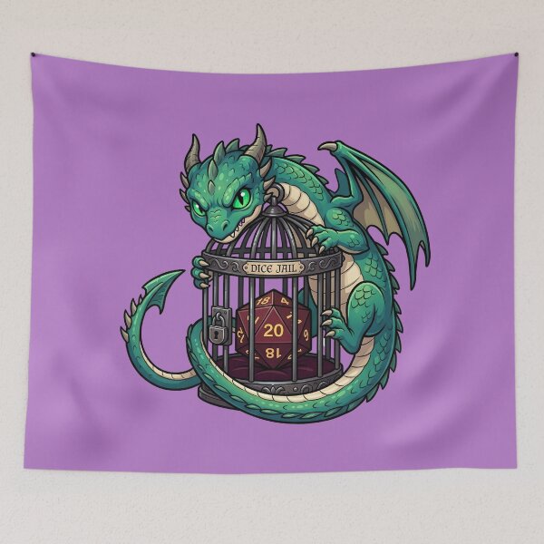 Item preview, Funny Baby Dragon Dice Jail  designed and sold by Utopian-Magic.