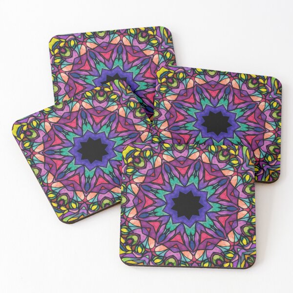 Item preview, Kaleidoscopic Dream Bloom Mandala | Stained Glass Fantasy Art Print designed and sold by LuxuryApparels.