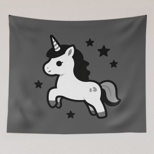 Item preview, Minimalist White Unicorn: Cute Monochromatic Fantasy Graphic Art designed and sold by Yasmine Mohammed.