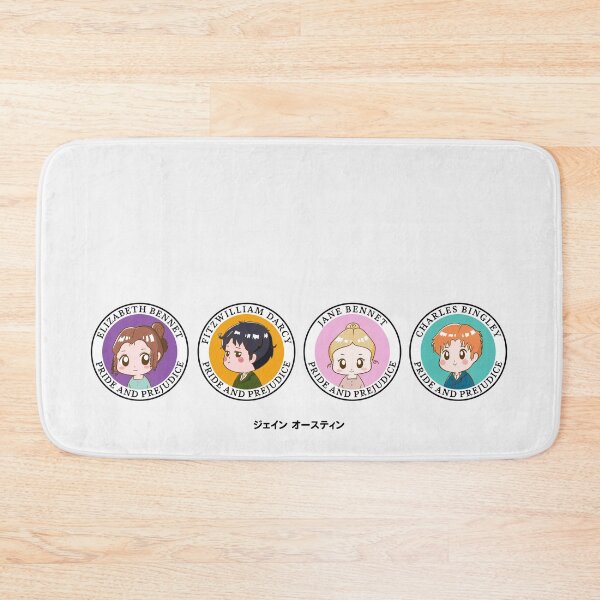 Item preview, Kawaii Chibi Pride and Prejudice Character Badges designed and sold by MariOyama.