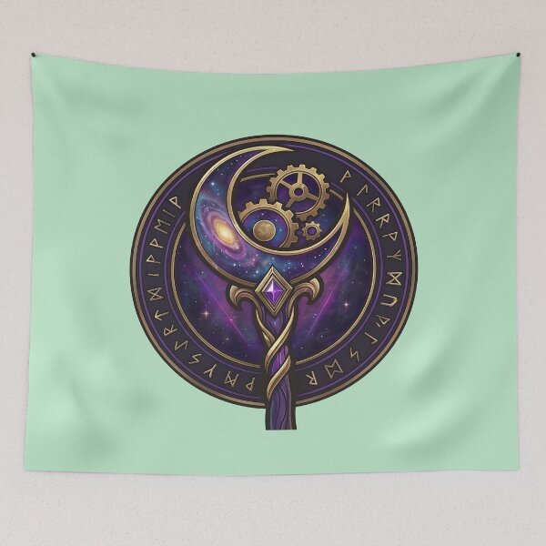 Item preview, Magical Astrological Staff Mystic Clockwork Relic designed and sold by Utopian-Magic.