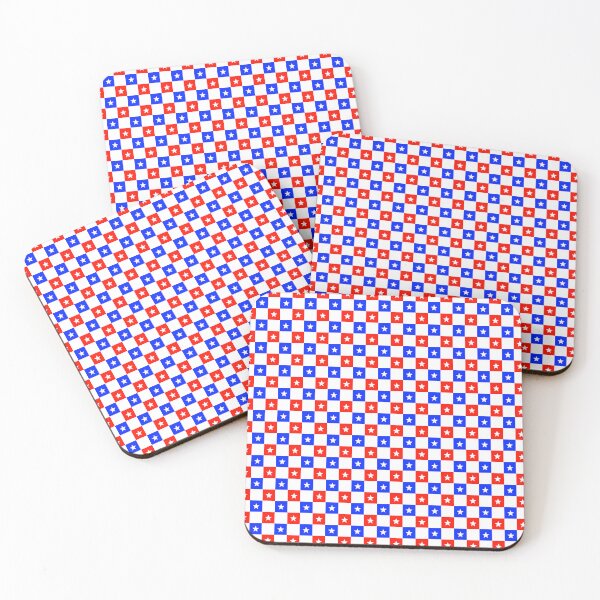 Item preview, Pattern - Blue and Red Squares with White Stars designed and sold by ZepoPublishing.