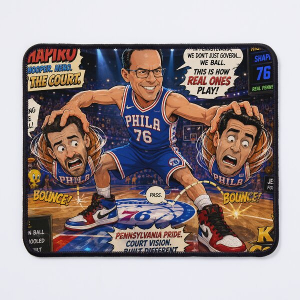 Item preview, Cartoon Basketball Showdown: Josh Shapiro vs. Brian Tyler Cohen & Jesse Watters designed and sold by Uniqueartai.