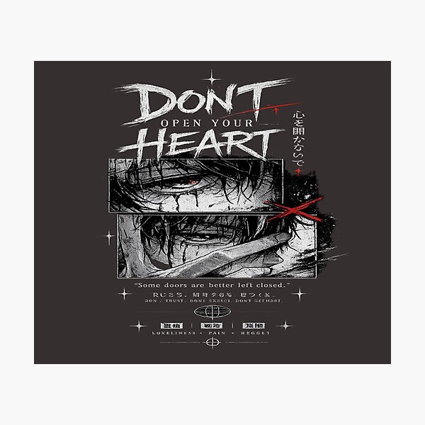 Item preview, Don't Open Your Heart Dark Edgy Streetwear designed and sold by PixelDown.
