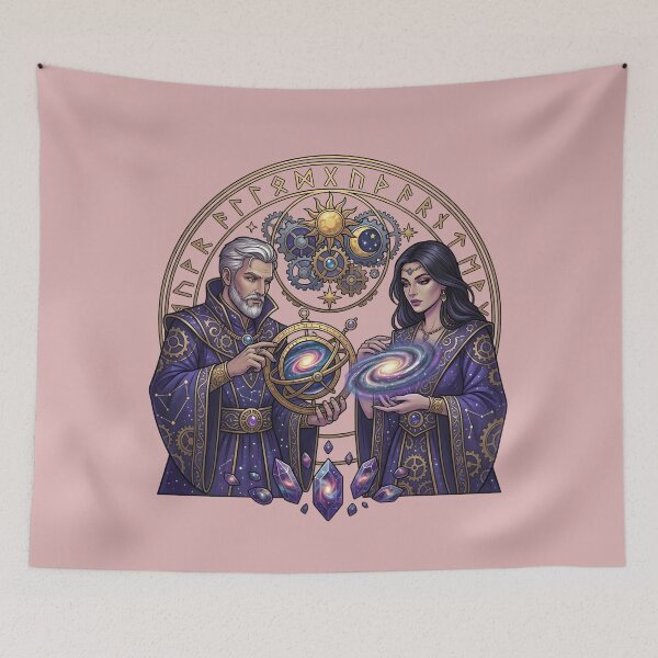 Item preview, Celestial Sorcerers Magical Astrolabe Fantasy Emblem designed and sold by Utopian-Magic.