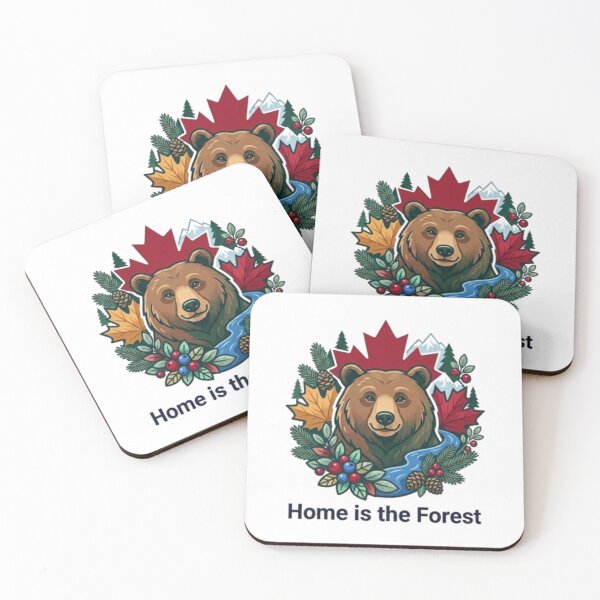 Item preview, Home Is The Forest Canadian Bear Illustration designed and sold by Northern Glow Art.