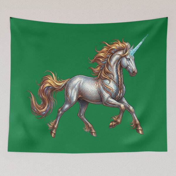 Item preview, Fantasy Battle Unicorn Mythological Cosmic Warrior Horse designed and sold by Utopian-Magic.