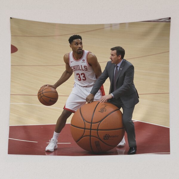 Item preview, Casual Basketball Game: The Player vs. The Commentator designed and sold by Uniqueartai.