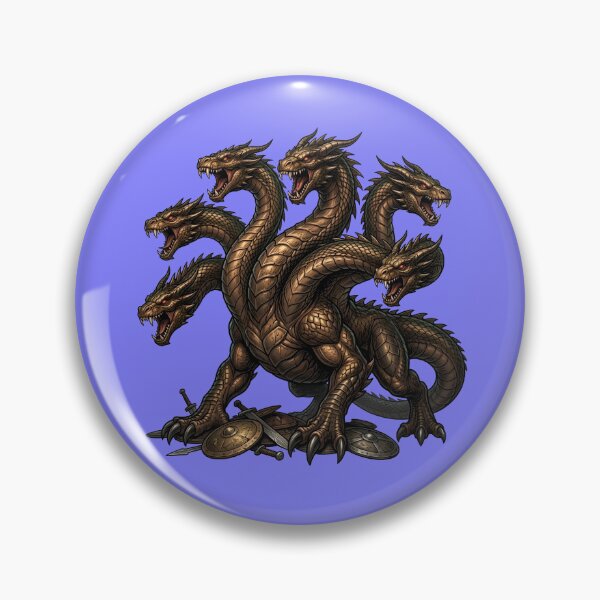 Item preview, Fantasy Hydra Dragon Mythological Three Headed Beast Warrior designed and sold by Utopian-Magic.