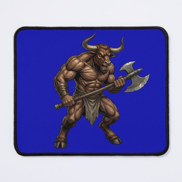Item preview, Fantasy Minotaur Warrior Mythological Bull with Axe designed and sold by Utopian-Magic.
