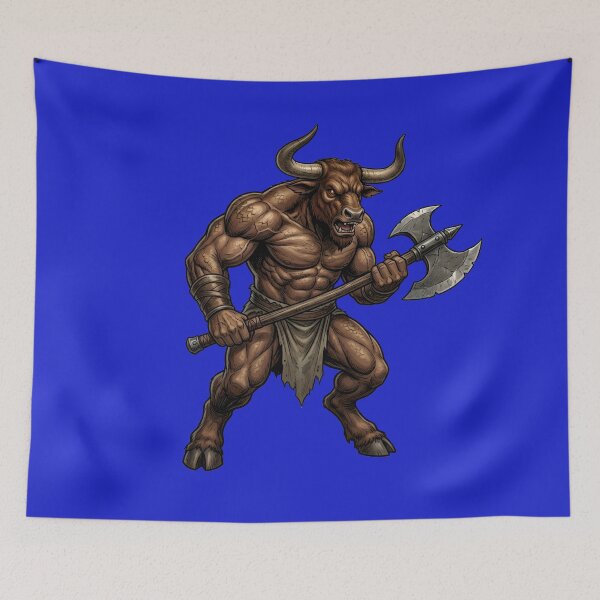 Item preview, Fantasy Minotaur Warrior Mythological Bull with Axe designed and sold by Utopian-Magic.