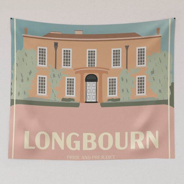 Item preview, Art Deco Longbourn from Pride and Prejudice Illustration designed and sold by MariOyama.