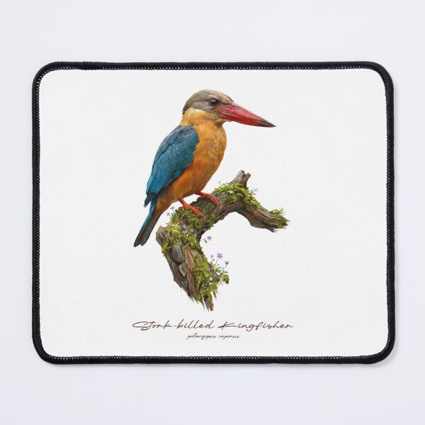 Item preview, Stork-billed Kingfisher on Mossy Branch designed and sold by Takeda-art.