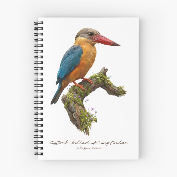 Item preview, Stork-billed Kingfisher on Mossy Branch designed and sold by Takeda-art.