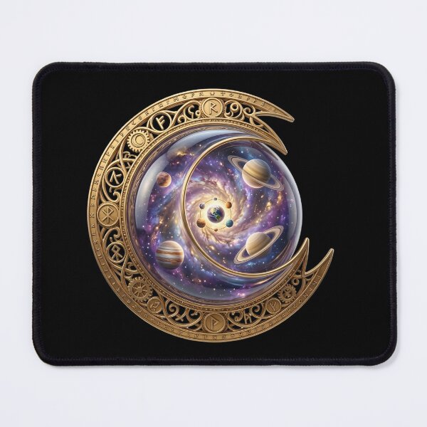 Item preview, Cosmic Runes Moon Ornate Galaxy Astrological Astrolabe designed and sold by Utopian-Magic.