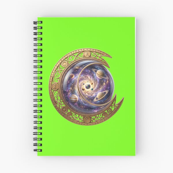 Item preview, Cosmic Runes Moon Ornate Galaxy Astrological Astrolabe designed and sold by Utopian-Magic.