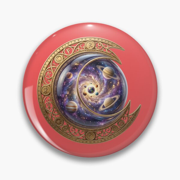 Item preview, Cosmic Runes Moon Ornate Galaxy Astrological Astrolabe designed and sold by Utopian-Magic.