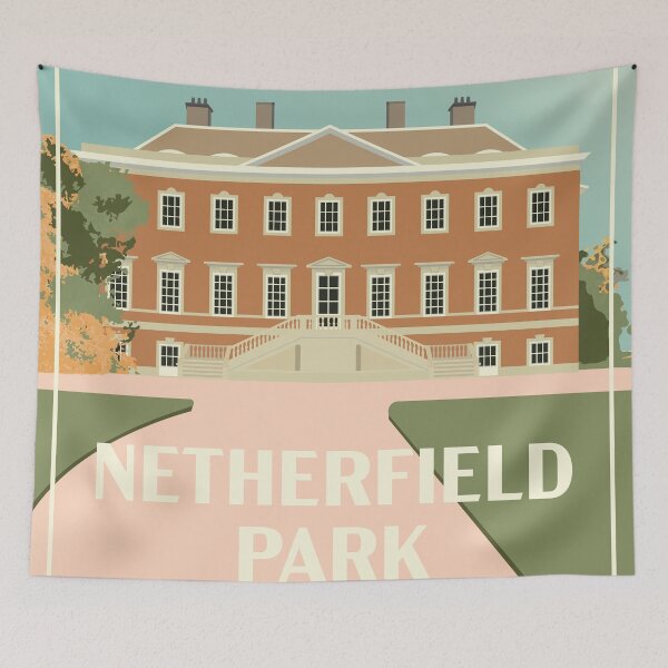 Item preview, Art Deco Netherfield Park from Pride and Prejudice Illustration designed and sold by MariOyama.