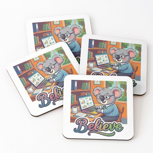 Item preview, Believe In Your Success Koala Busness llustration designed and sold by Northern Glow Art.