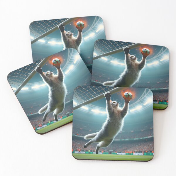Item preview, Feline Football Star: Fluffy White Cat Saves Penalty Kick in World Cup 2026 designed and sold by Creative-RE.