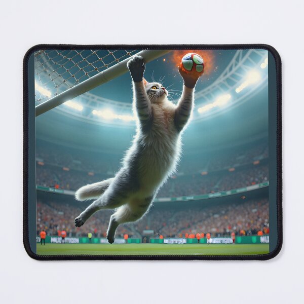 Item preview, Feline Football Star: Fluffy White Cat Saves Penalty Kick in World Cup 2026 designed and sold by Creative-RE.