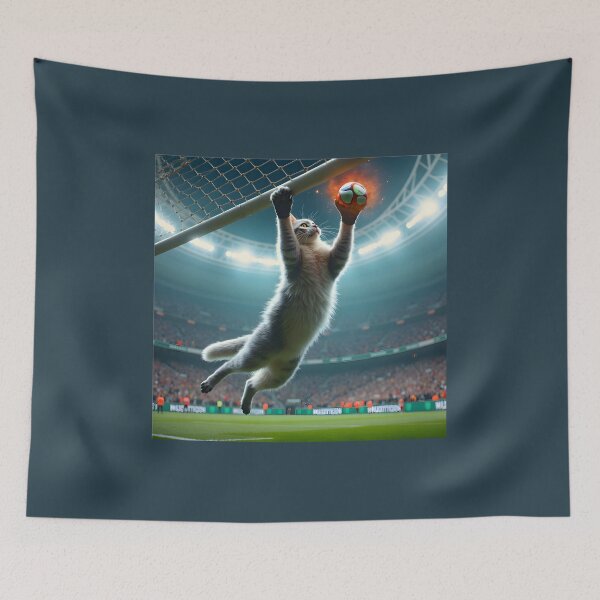 Item preview, Feline Football Star: Fluffy White Cat Saves Penalty Kick in World Cup 2026 designed and sold by Creative-RE.