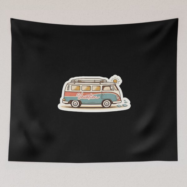 Item preview, Retro Camper Van Sticker Vintage Road Trip Surf Bus designed and sold by FestivityFinds.