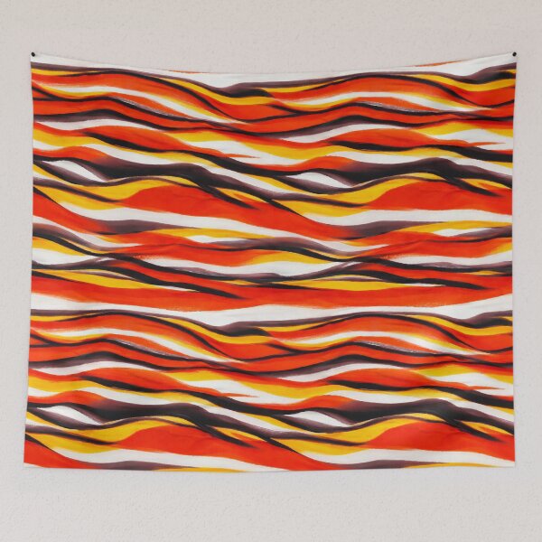 Item preview, Fiery Tribal Wave Pattern – Abstract African-Inspired Sunset Flow Art designed and sold by WheresMyMojo.