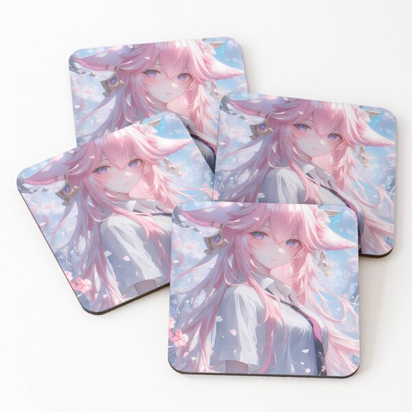 Item preview, Yae Miko Genshin Impact Cherry Blossom Sky Petals Portrait designed and sold by 108Recordings.