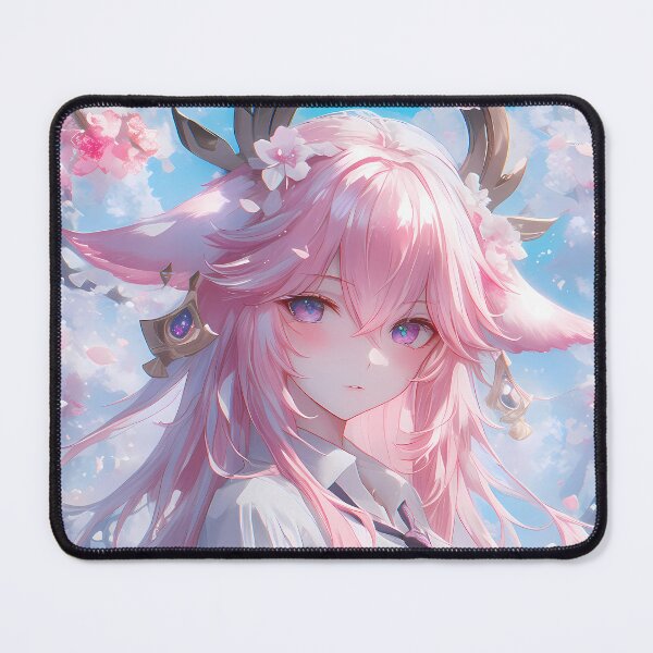 Item preview, Yae Miko Genshin Impact Cherry Blossom Sky Petals Portrait designed and sold by 108Recordings.