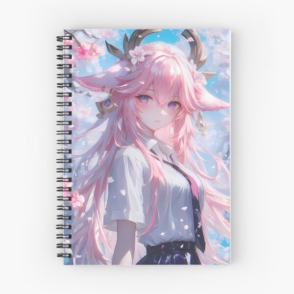 Item preview, Yae Miko Genshin Impact Cherry Blossom Sky Petals Portrait designed and sold by 108Recordings.
