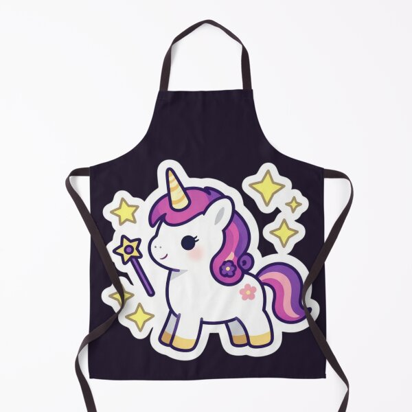 Item preview, Cute Kawaii Magic Unicorn: Purple Mane Fantasy Sticker with Wand & Stars designed and sold by Yasmine Mohammed.