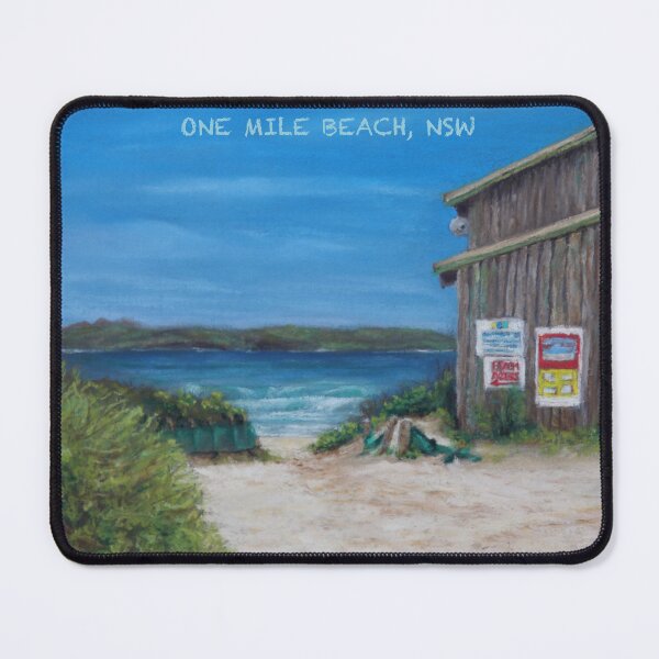 Item preview, One Mile Beach Travel Poster designed and sold by CoryAcornArt.