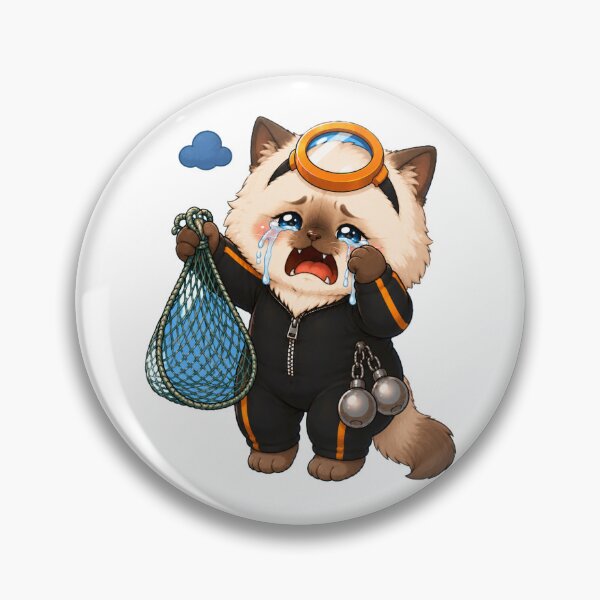 Item preview, KOREA HAENAM - Cute Chibi Ragdoll Cat Crying Empty Net Sticker designed and sold by KOREA-HAENAM.