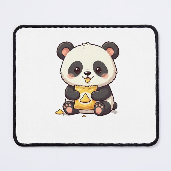 Item preview, cute panda eating chips designed and sold by FunnyfrenchDs.