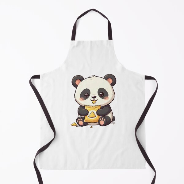 Item preview, cute panda eating chips designed and sold by FunnyfrenchDs.