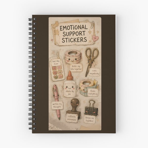 Item preview, Emotional support | Junk Journal Sticker Funny — Analog Crafter Gift Paper Lover Ephemera Collector designed and sold by VectorJoy.
