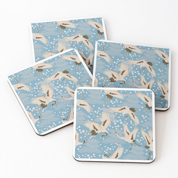 Item preview, Chinoiserie Cranes on blue designed and sold by Boy and Belugee.