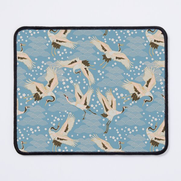 Item preview, Chinoiserie Cranes on blue designed and sold by Boy and Belugee.