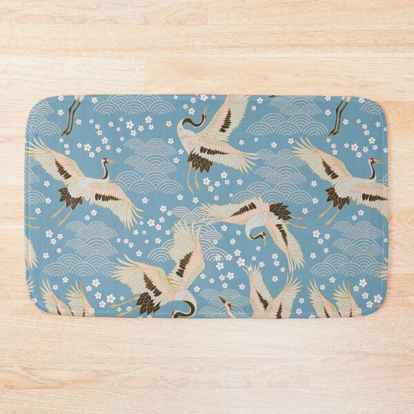 Item preview, Chinoiserie Cranes on blue designed and sold by Boy and Belugee.