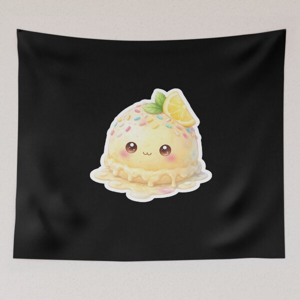 Item preview, Kawaii Lemon Ice Cream Sticker Cute Dessert Art designed and sold by FestivityFinds.