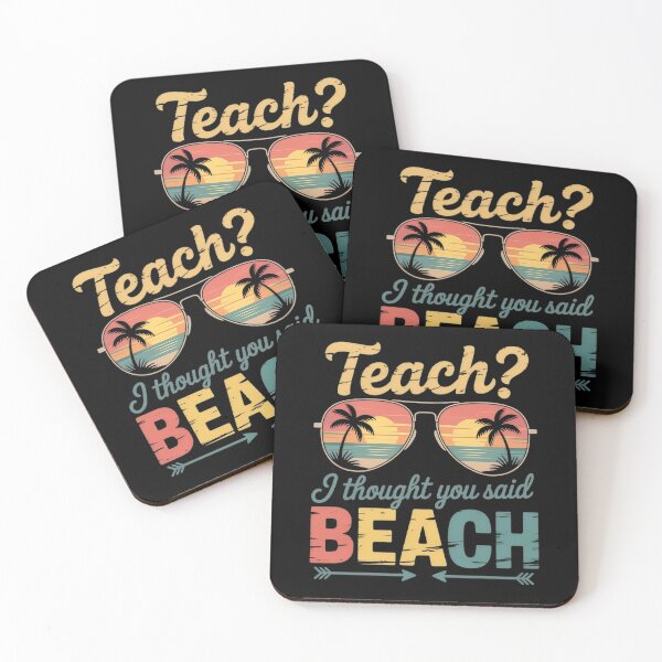 Item preview, Teach I Thought You Said Beach Funny Summer Vacation Vintage designed and sold by Zizo-DR44.