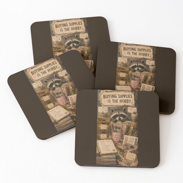 Item preview, Buying supplies is the hobby | Junk Journal Sticker Funny — Analog Crafter Gift Paper Lover Ephemera Collector designed and sold by VectorJoy.