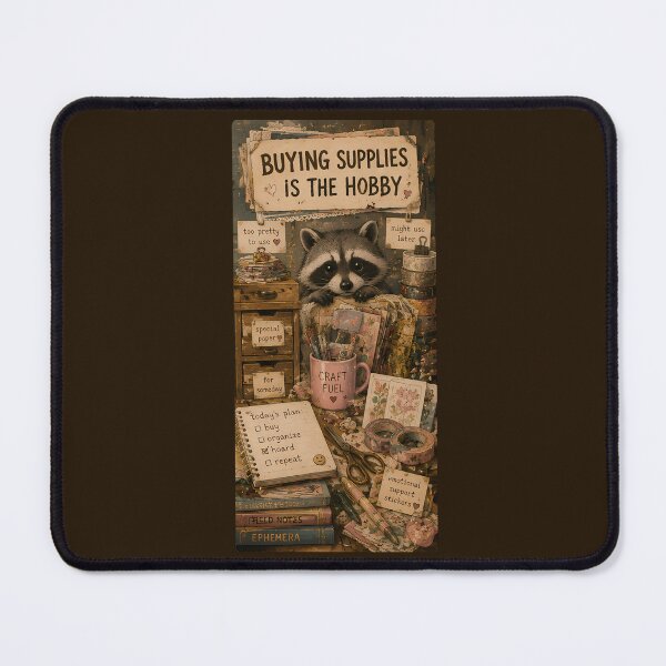 Item preview, Buying supplies is the hobby | Junk Journal Sticker Funny — Analog Crafter Gift Paper Lover Ephemera Collector designed and sold by VectorJoy.