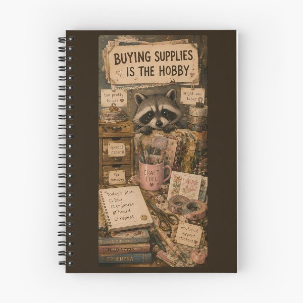 Item preview, Buying supplies is the hobby | Junk Journal Sticker Funny — Analog Crafter Gift Paper Lover Ephemera Collector designed and sold by VectorJoy.