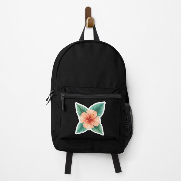 Item preview, Tropical Hibiscus Flower Sticker – Watercolor Palm Leaf Floral Design designed and sold by FestivityFinds.