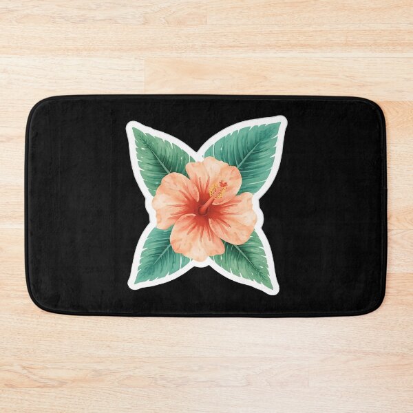 Item preview, Tropical Hibiscus Flower Sticker – Watercolor Palm Leaf Floral Design designed and sold by FestivityFinds.