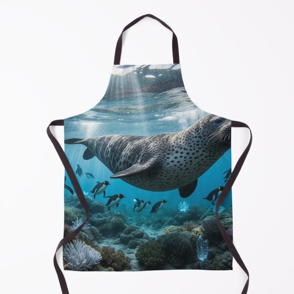 Item preview, Deep Sea Ocean Beauty: Leopard Seal & Penguins designed and sold by Uniqueartai.