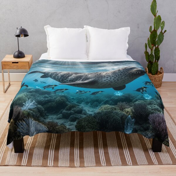 Item preview, Deep Sea Ocean Beauty: Leopard Seal & Penguins designed and sold by Uniqueartai.